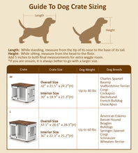 Load image into Gallery viewer, Zakkart Dog Crate Furniture w/ Barn Door and Rustic Brown Top - 30&#39;&#39;/36&#39;&#39; Wide
